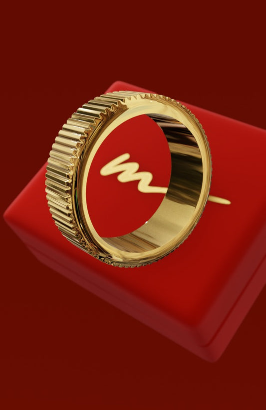 "Rugged" 18K Gold Coated Ring